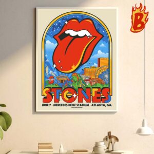 Rolling Stones Hackney Diamonds Tour 2024 At Mercedes Besz Stadium Atlanta June 7 Wall Decor Poster Canvas