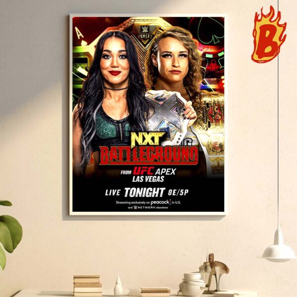 Roxanne Perez Defends Her WWE NXT Womens Championship Against Jordynne Grace NXT Battleground 2024 Wall Decor Poster Canvas