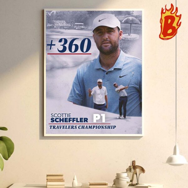 Scottie Scheffler Gets Win 6 On The Season Of Travelers Championship Wall Decor Poster Canvas