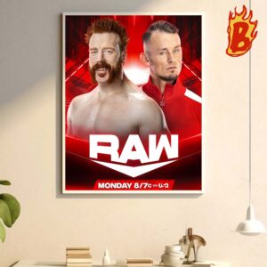 Sheamus Head To Head Ludwig Kaiser At WWE Raw Wall Decor Poster Canvas