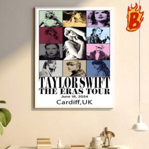 Taylor Swift The Eras Tour On Jun 18 2024 At Principality Stadium Cardiff UK Wall Decor Poster Canvas