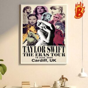 Taylor Swift The Eras Tour On June 18 2024 At Principality Stadium Cardiff UK Wall Decor Poster Canvas