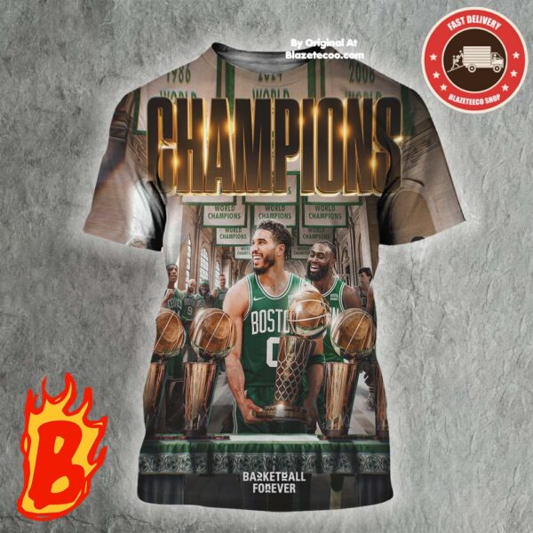 The Boston Celtics Defeat The Dallas Mavericks To Win The 2024 NBA Championship Most Banner In History All Over Print Shirt