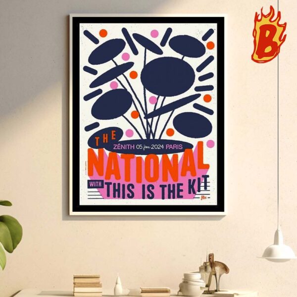 The National June 5 2024 The Zenith Paris France Merch Poster Wall Decor Poster Canvas
