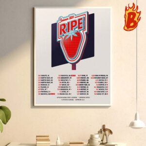 The Ripe World Tour 2024 Florida Strawberry Festival Wall Decor Poster Canvas