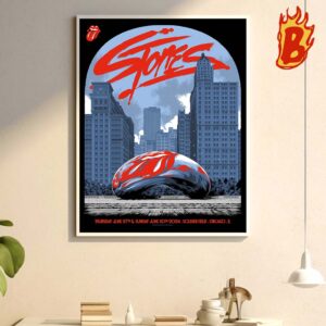 The Rolling Stone Hackney Diamonds Tour Merch For The Concert At Soldier Chicago IL On Thursday June 27th And Sunday June 30th 2024 Wall Decor Poster Canvas