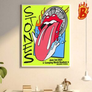 The Rolling Stones Hackney Diamonds Tour 2024 At Camping World Stadium On June 3rd 2024 Orlando Florida Lithograph City Feature Artwork Poster Wall Decor Poster Canvas