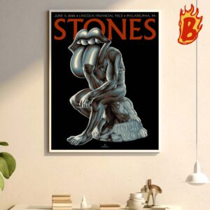 The Rolling Stones Hackney Diamonds Tour Merch Poster 2024 At Lincoln Financial Field In Philadelphia PA On June 11 2024 Wall Decor Poster Canvas