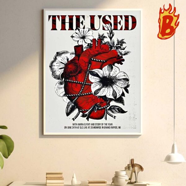 The Used GLC Live At 20 Monroe Grand Rapids MI On June 24 2024 Unforgettable Night of Rock Wall Decor Poster Canvas