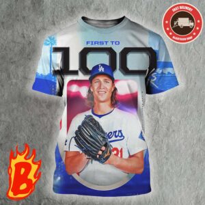 Tyler Glasnow From Los Angeles Dodgers Is The First Pitcher To Reach 100 Ks On The Season MLB All Over Print Shirt