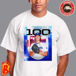 Tyler Glasnow From Los Angeles Dodgers Is The First Pitcher To Reach 100 Ks On The Season MLB Unisex T-Shirt