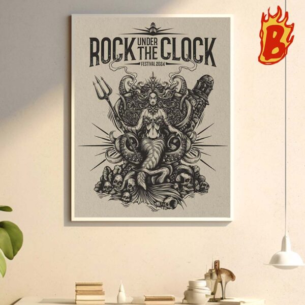 Rock Under The Clock Festival Concert 2024 On September 20th And 21th At Municipal Garden Chania Wall Decor Poster Canvas